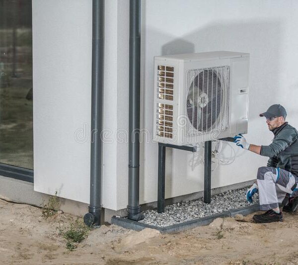 air source heat pump installation